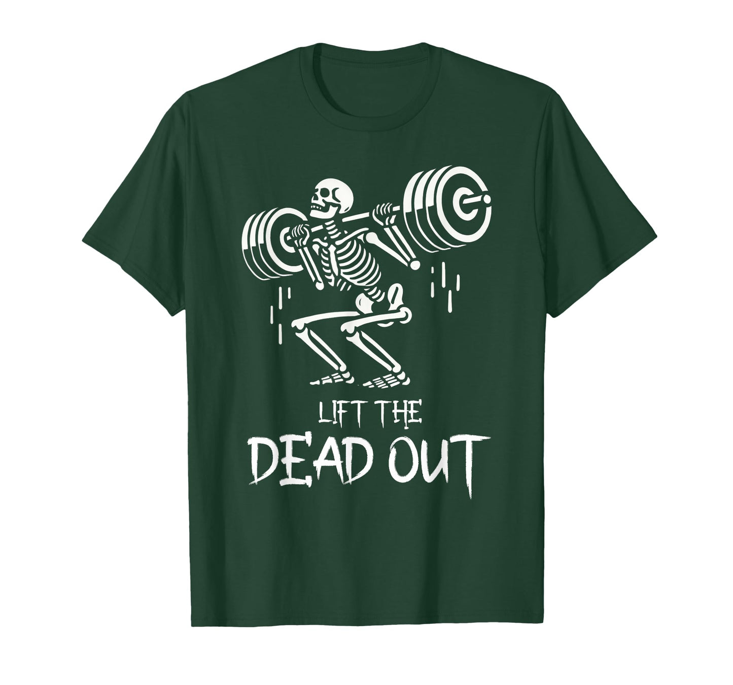 Lift the Dead Funny Halloween Workout Weight Lift Skeleton T-Shirt