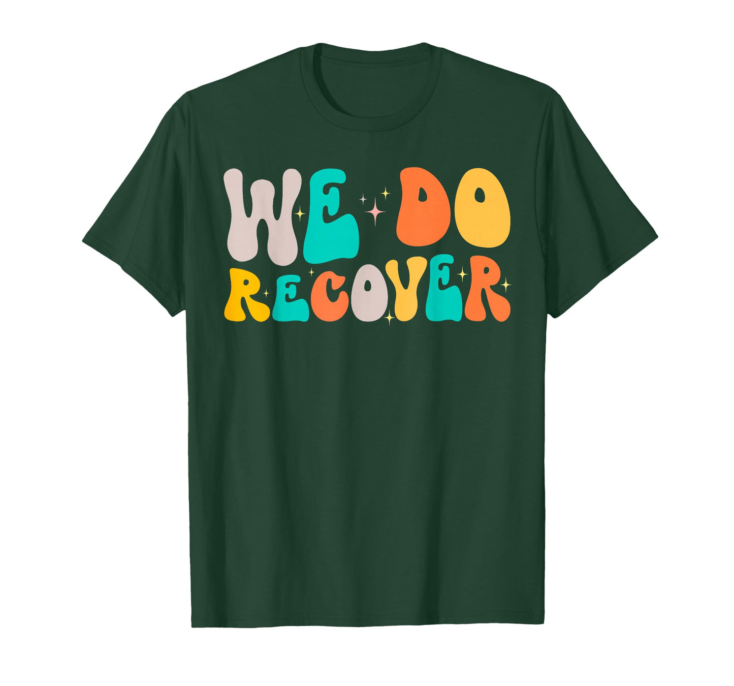 Vintage Retro Addiction Recovery Awareness We Do Recover T-Shirt, Small, Black