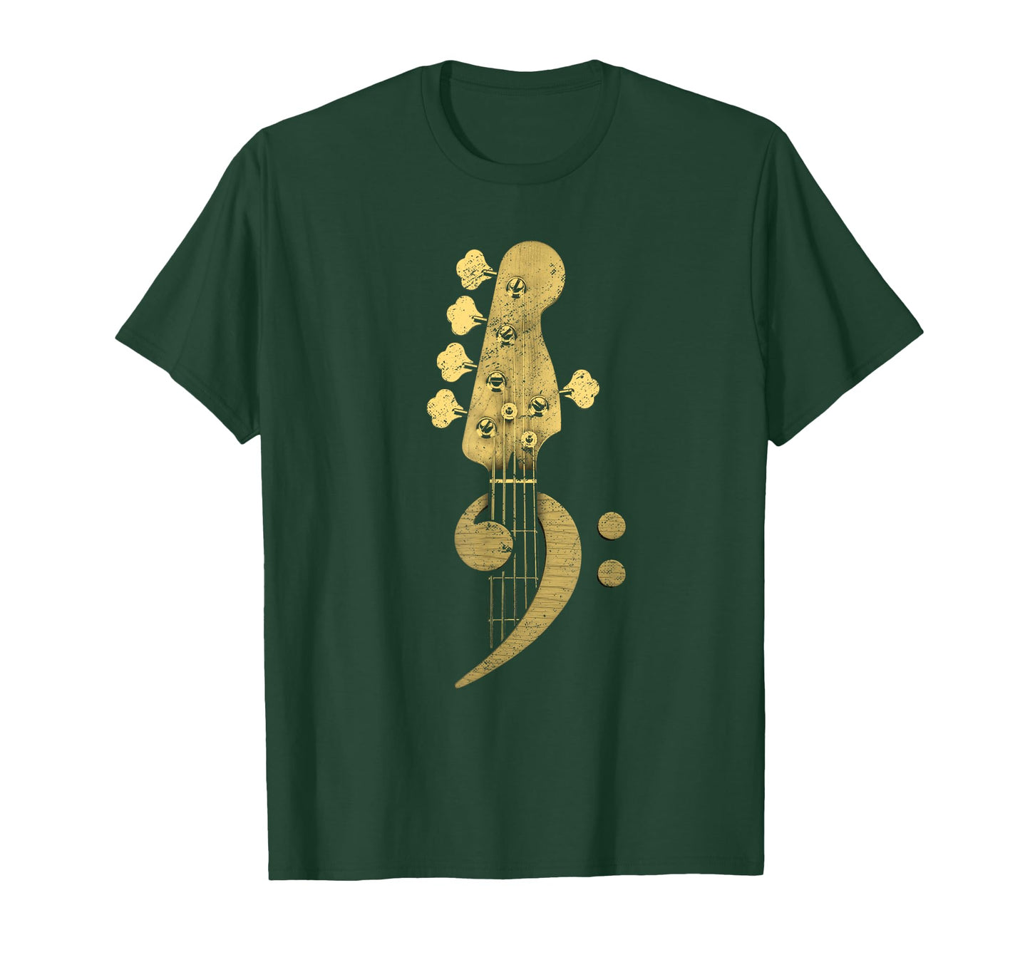 Five String Bass Guitar Bass Clef Vintage for Bassist T-Shirt