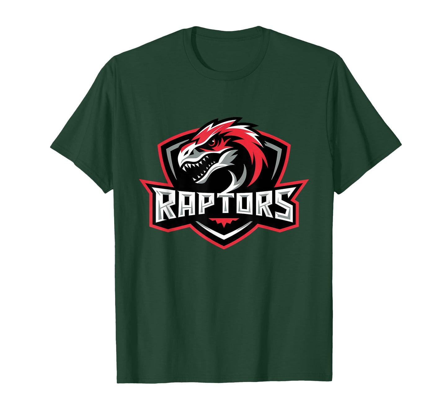 Cool Raptor Dinosaur Design - Bold Red Black White Art T-Shirt