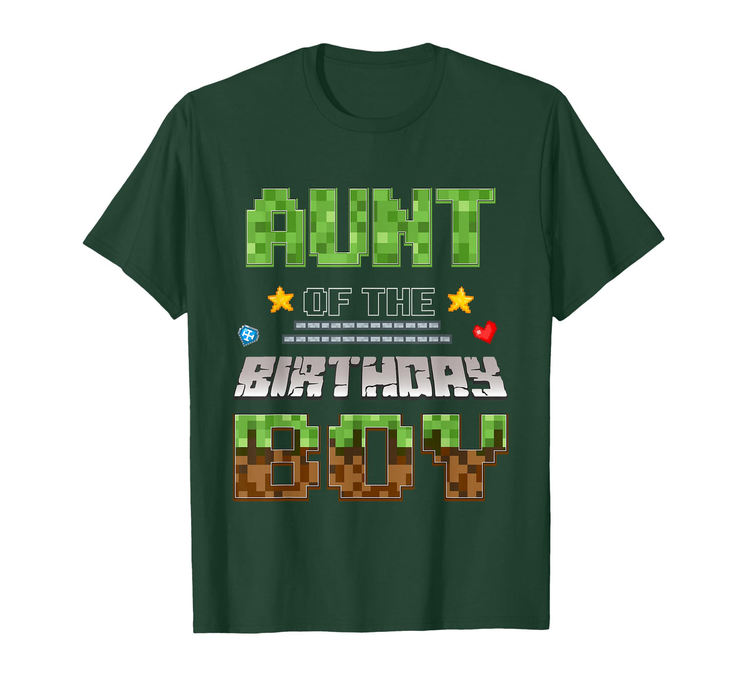Aunt of The Birthday Boy Video Gamer Pixel Birthday Party T-Shirt