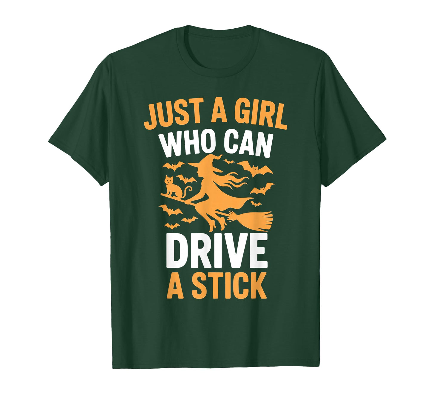 Just a Girl Who Can Drive A Stick Funny Halloween T-Shirt