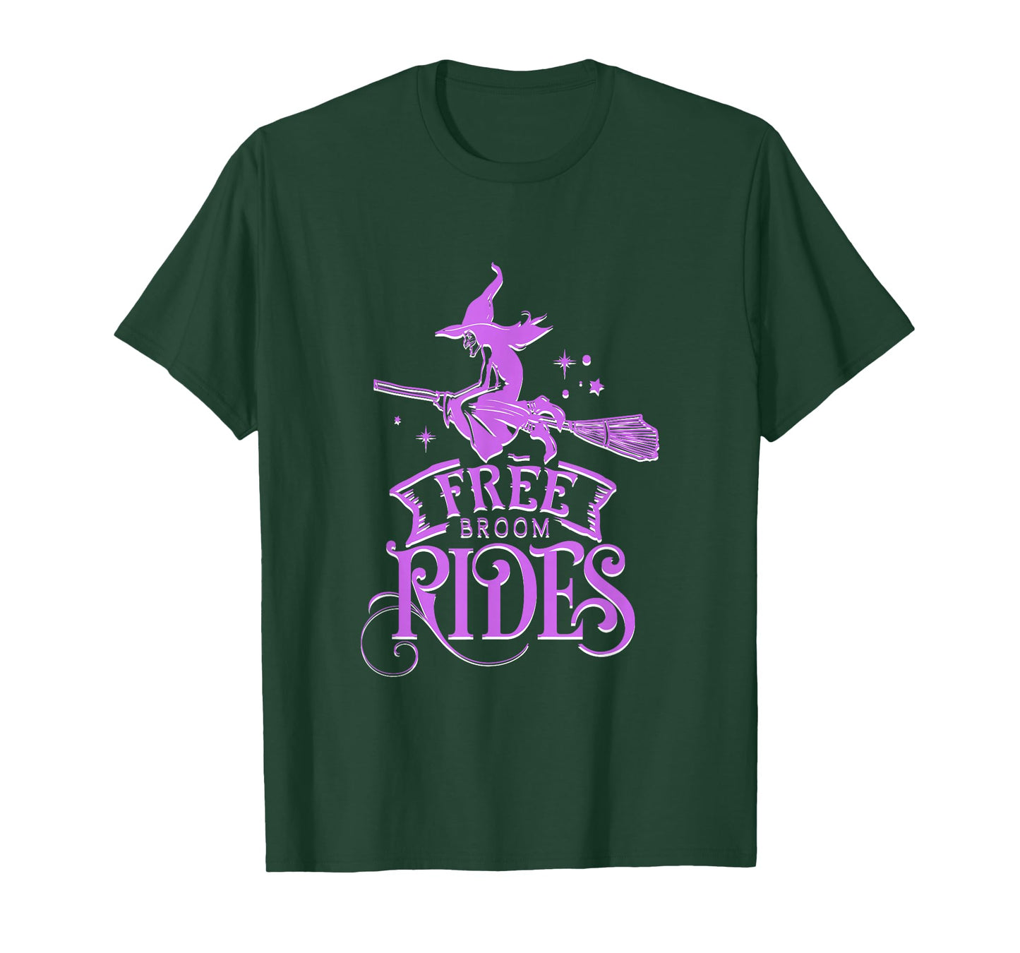 Witch Free Broom Rides Halloween Transportation Funny T-Shirt