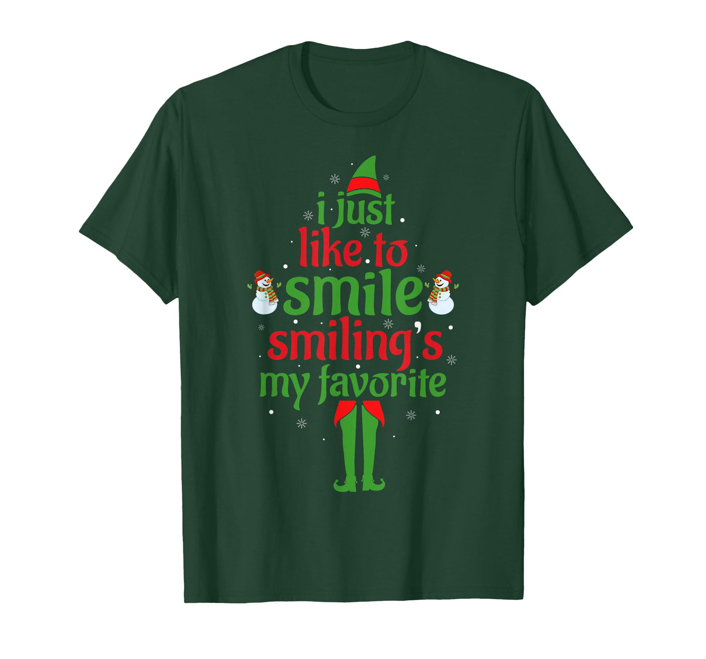 I Just Like to Smile Smiling is My Favorite Elf Christmas T-Shirt