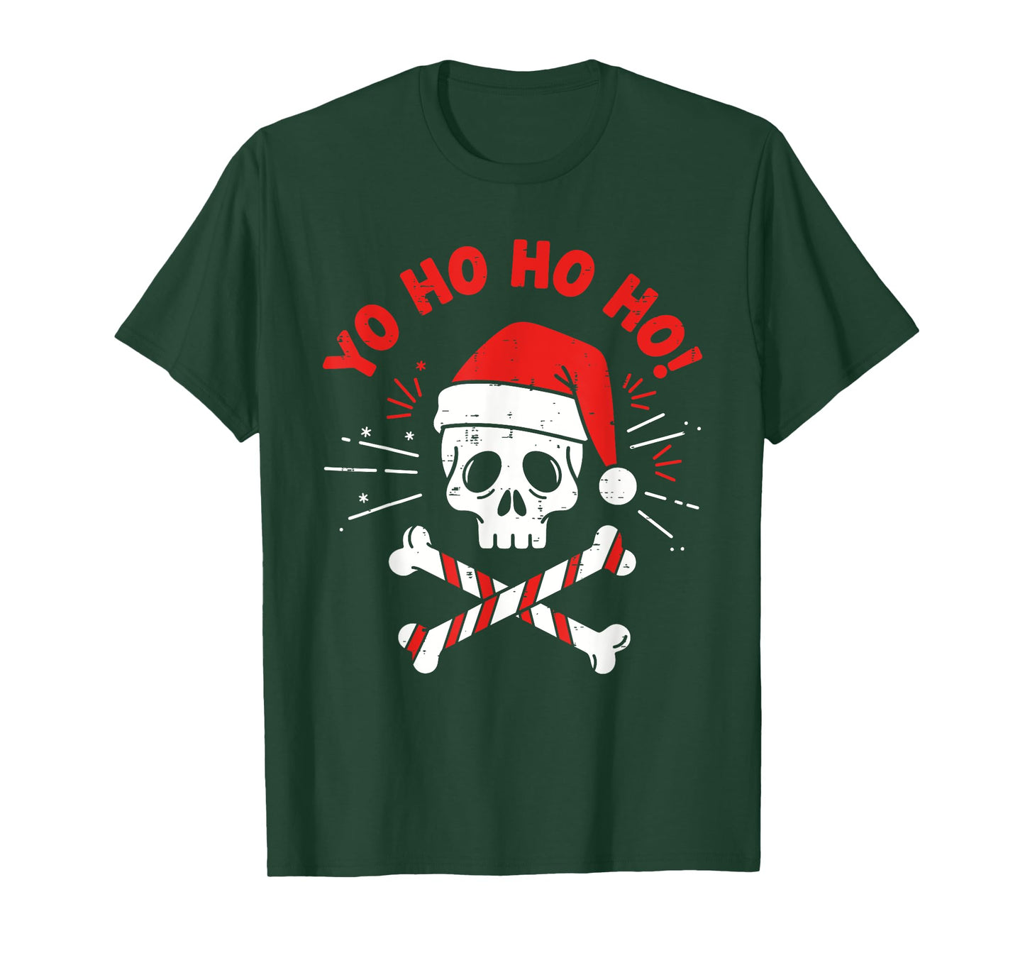 Yo Ho Ho Funny Pirate Santa Skull Christmas Boys Kids Girls T-Shirt