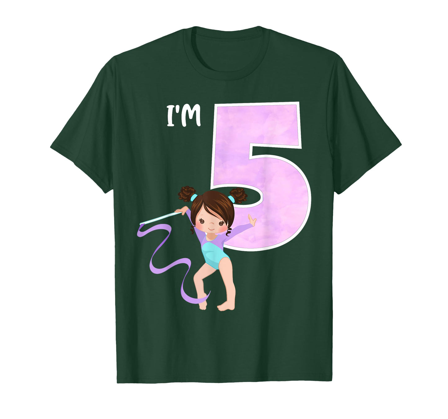 Girl's 5 Year Old Gymnast 5th Birthday Party Gymnastics T-Shirt