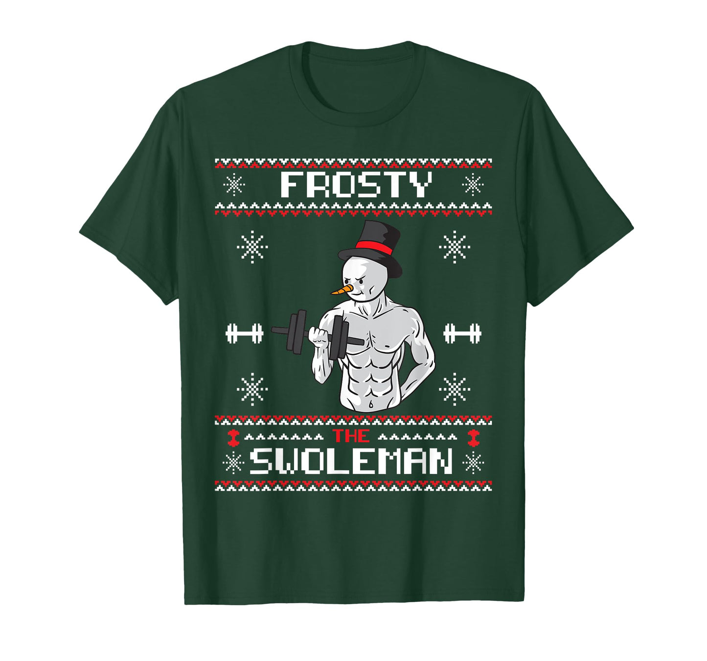 Frosty the Swoleman Ugly Christmas Sweater Snowman Gym T-Shirt