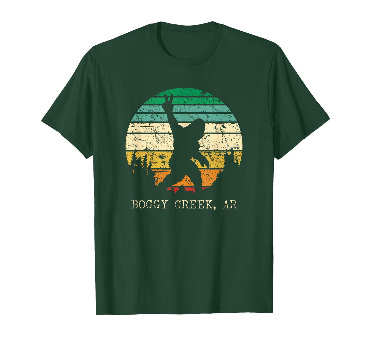 Boggy Creek AR USA Sasquatch Peace Sign Bigfoot Design T-Shirt