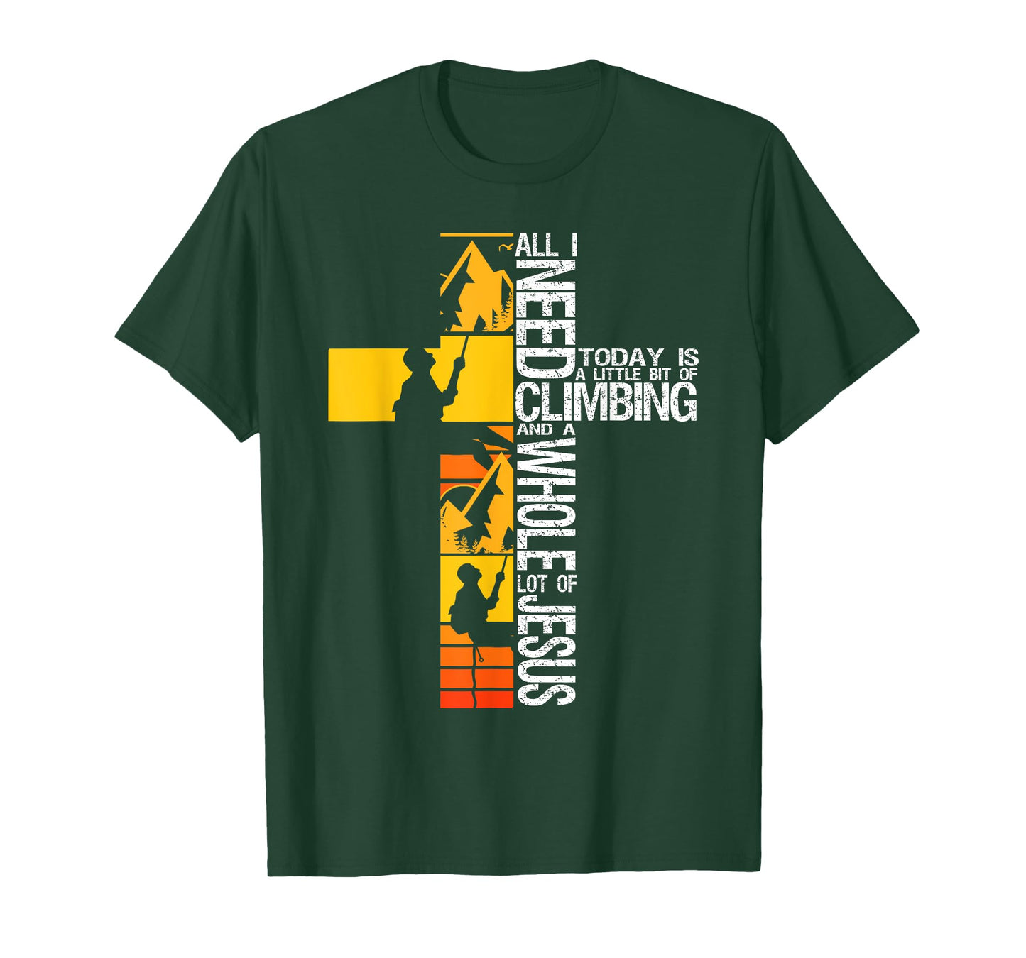 Climbing Jesus Is My Rock Christian Rock Climber Boulderer T-Shirt