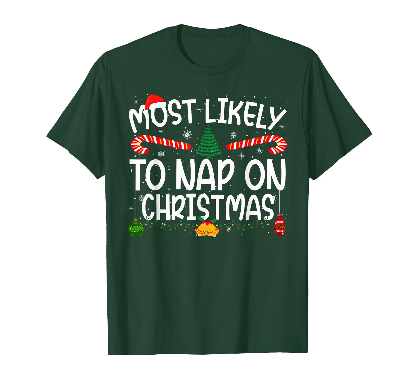 Family Matching Xmas Most Likely to Nap On Christmas T-Shirt