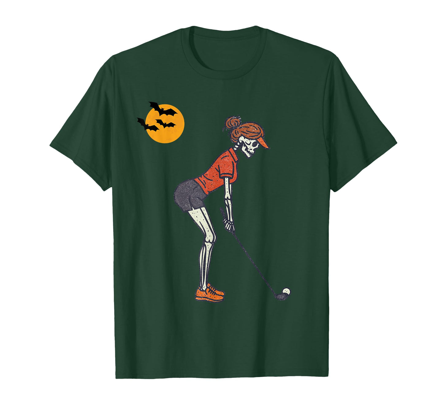 Halloween Women Golf Skeleton Funny Golf Halloween T-Shirt