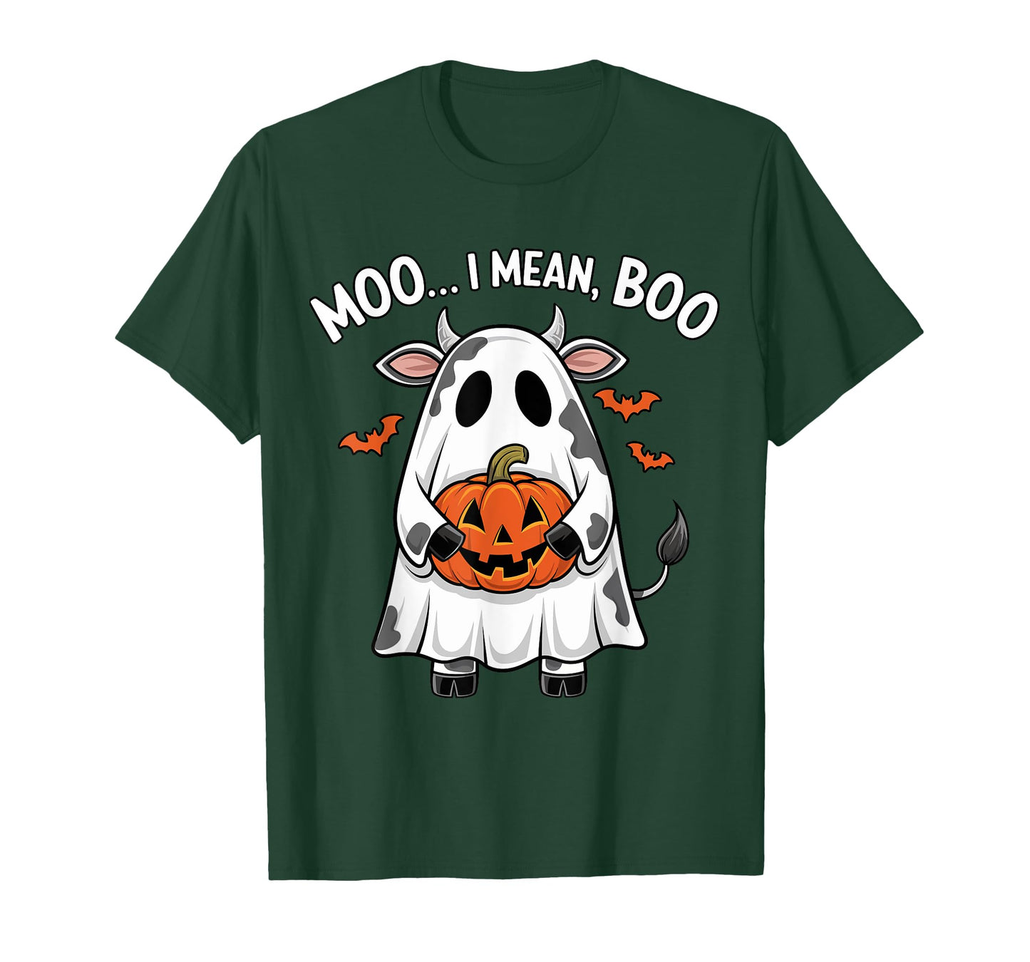 Ghost Cow Moo I Mean Boo Halloween Funny Highlands Cow Lover T-Shirt