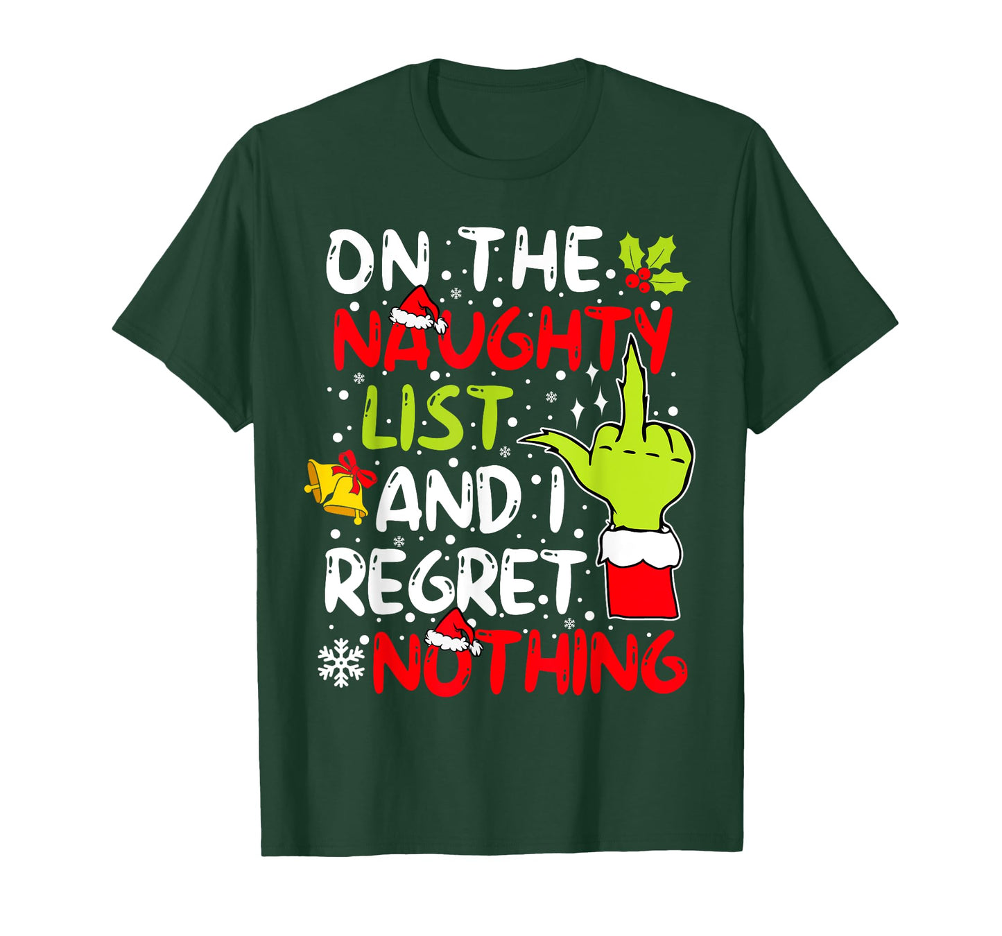 On The Naughty List And I Regret Nothing For Women Couples T-Shirt