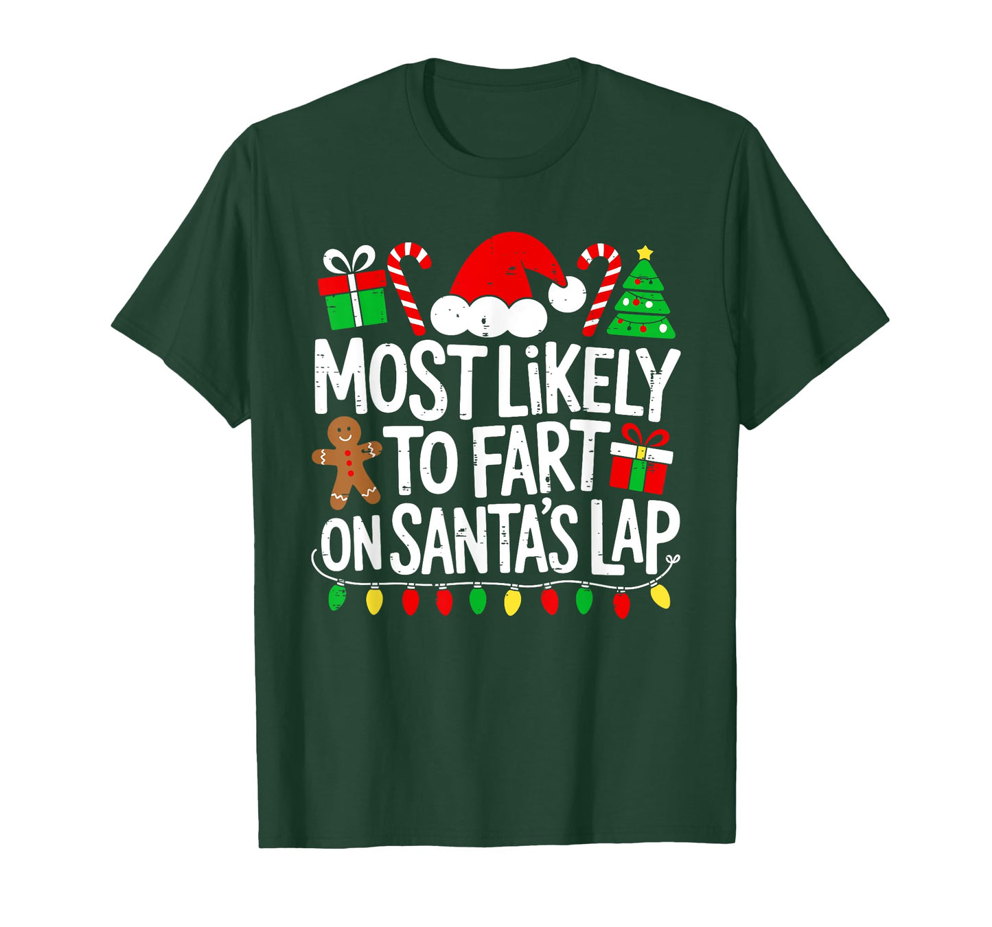 Most Likely to Fart on Santa Lap Funny Christmas Kids Boys T-Shirt