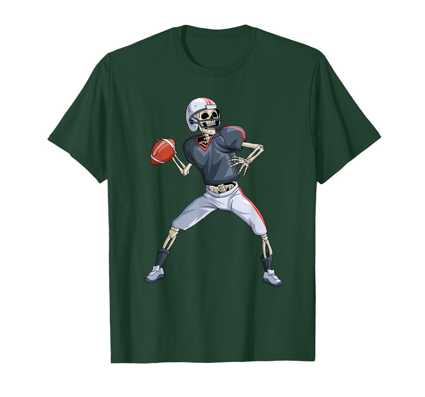 American Football Skeleton Quarterback Halloween Football T-Shirt