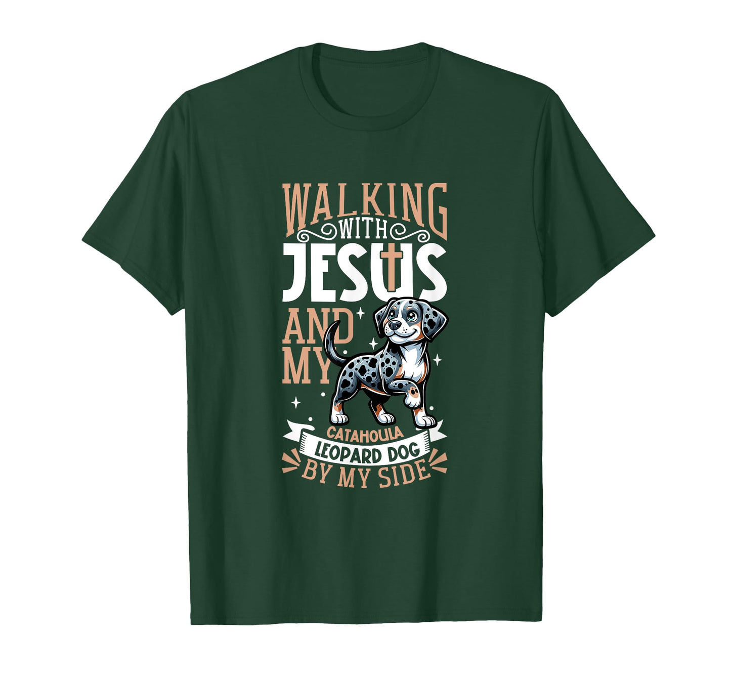 Jesus and dog - Catahoula Leopard Dog T-Shirt
