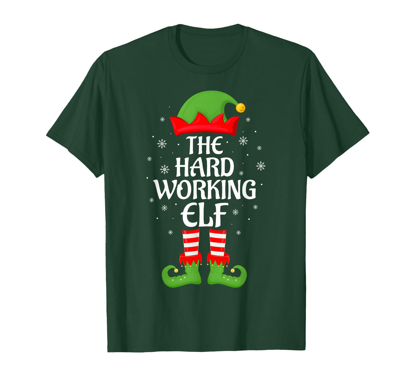 Hard Working Elf Xmas Family Matching Elf Squad Christmas T-Shirt