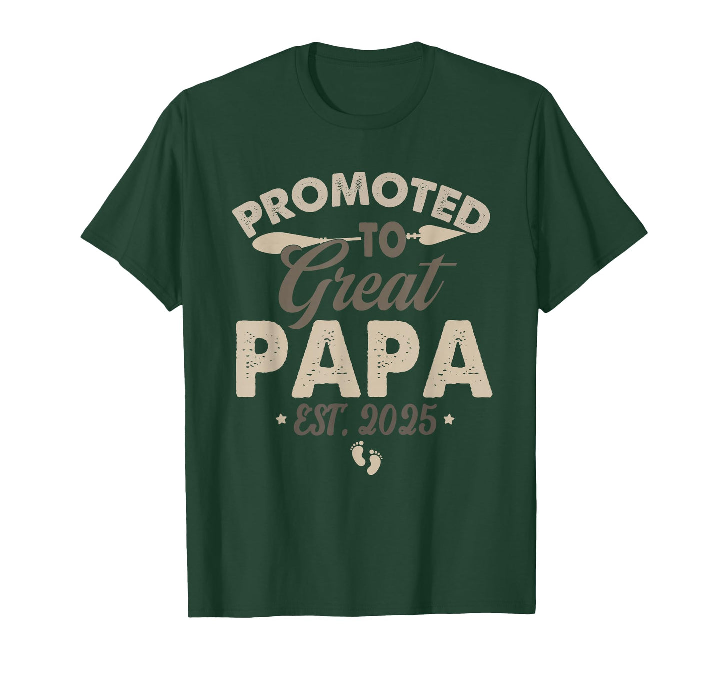 Vintage Promoted to Great Papa Est 2025 Daddy Father's Day T-Shirt