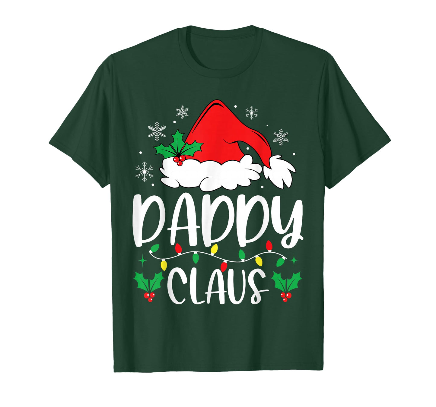 Daddy Claus Christmas Lights Santa Holiday Family Matching T-Shirt