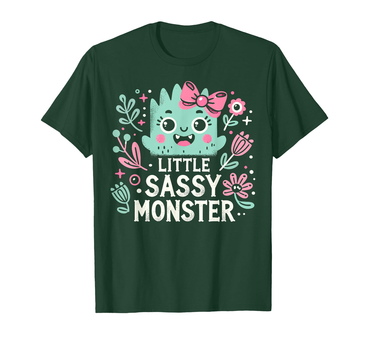Kids Little Sassy Monster Halloween Costumes Toddler Girls T-Shirt