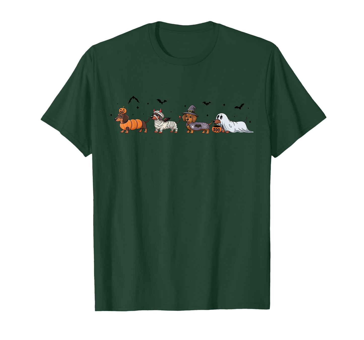 Weiner Dog Witch Happy Halloweenie Cute Halloween Dachshund T-Shirt