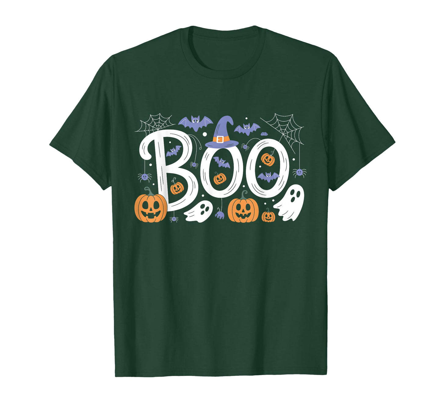 Motif - Boo Funny Boo Witch Sipders Pumpkins Happy Halloween T-Shirt