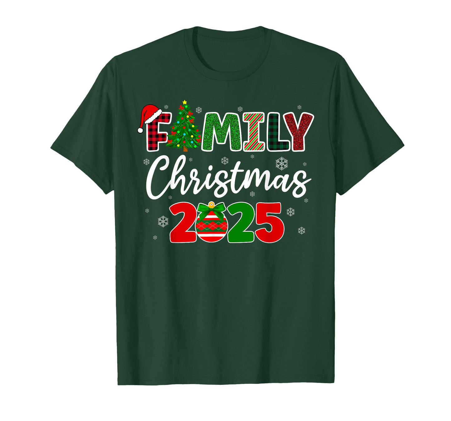 Family Christmas 2025 Matching Group Outfit Xmas Squad Santa T-Shirt