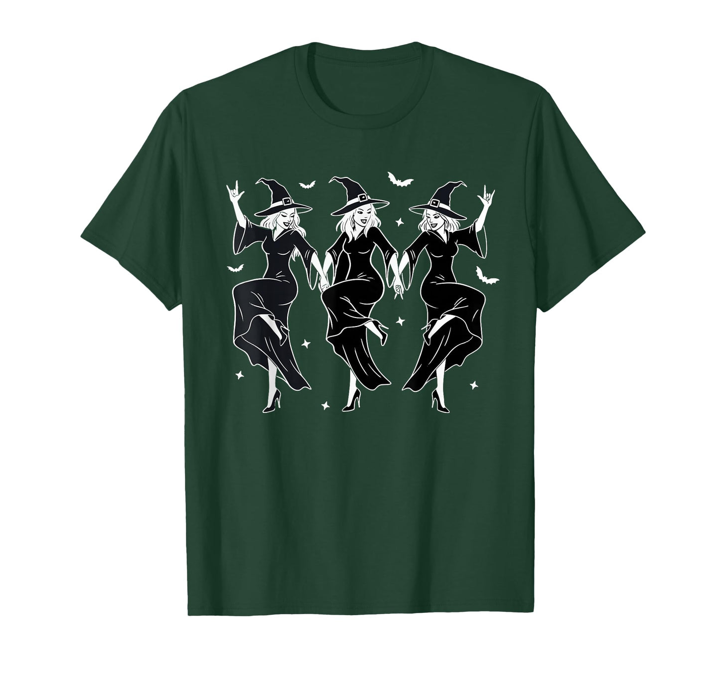 Twins Halloween Matching Witch Funny Dancing Witches T-Shirt