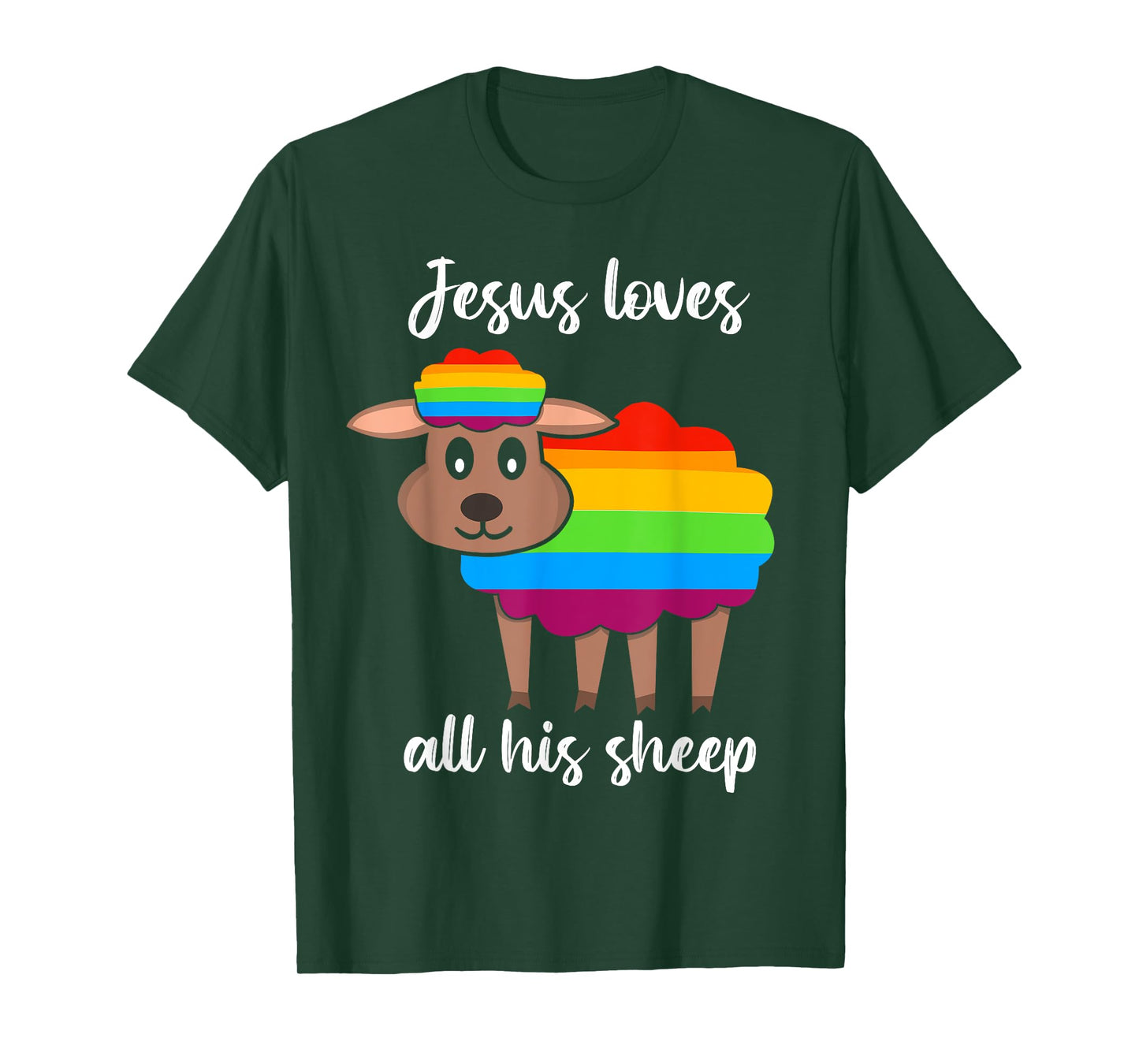 Jesus Loves All His Sheep - Christian Jesus LGBTQ Gay Pride T-Shirt