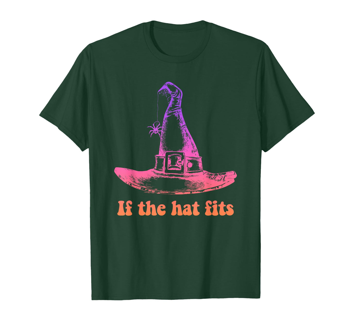 If The Hat Fits Halloween Spooky Witch Design T-Shirt