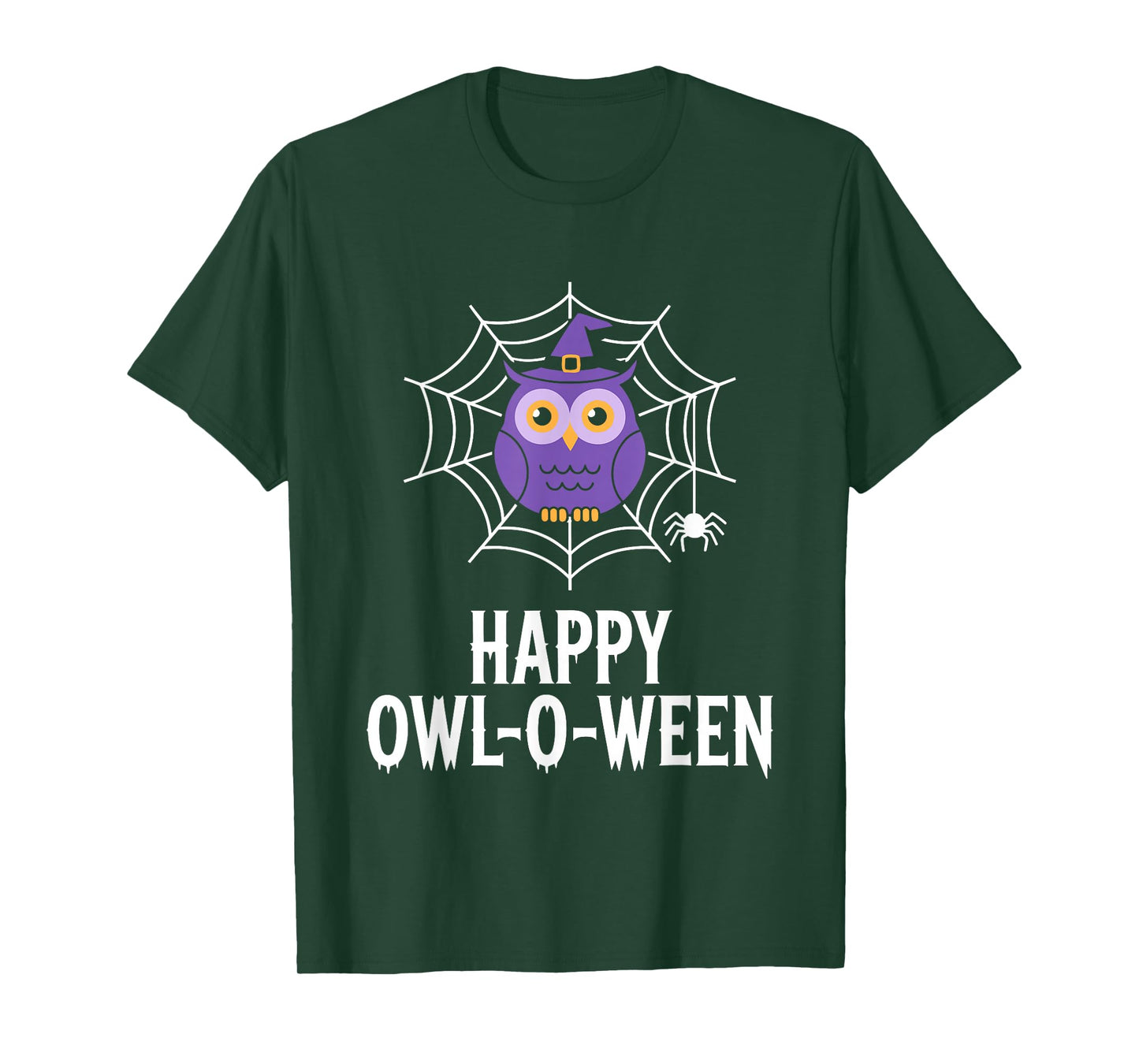 Happy Owl-O-Ween Cute Funny Owl Witch Hat Halloween T-Shirt