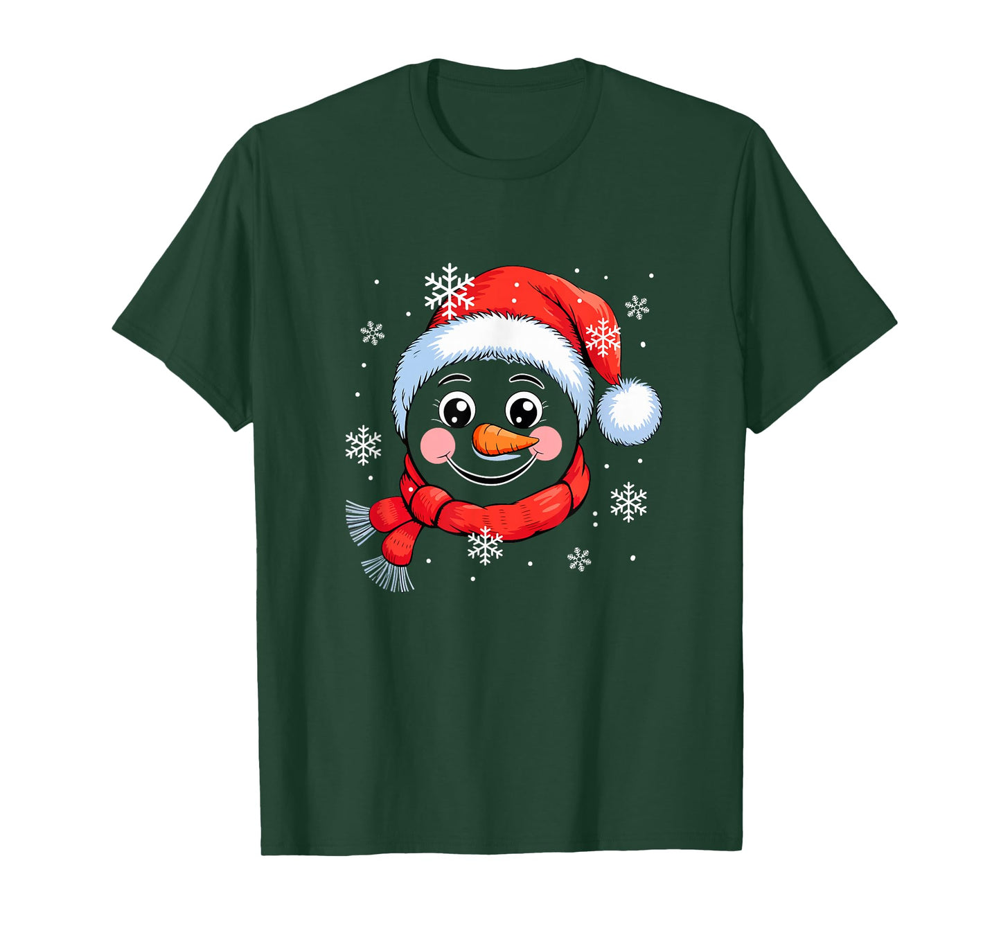 Christmas Santa Snowman Face Xmas Snow Costume Family Kids T-Shirt