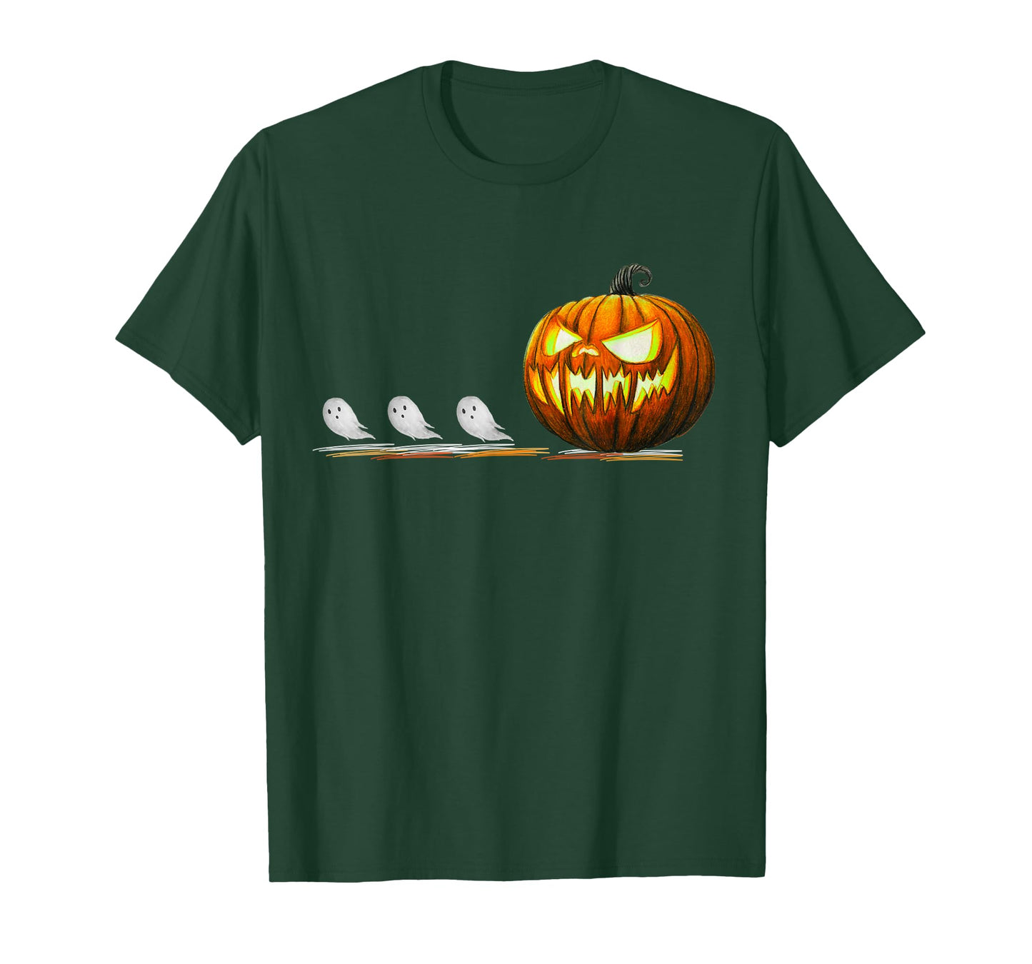 Funny Gamer Gaming Pumpkin Eating Ghost Halloween Costume T-Shirt