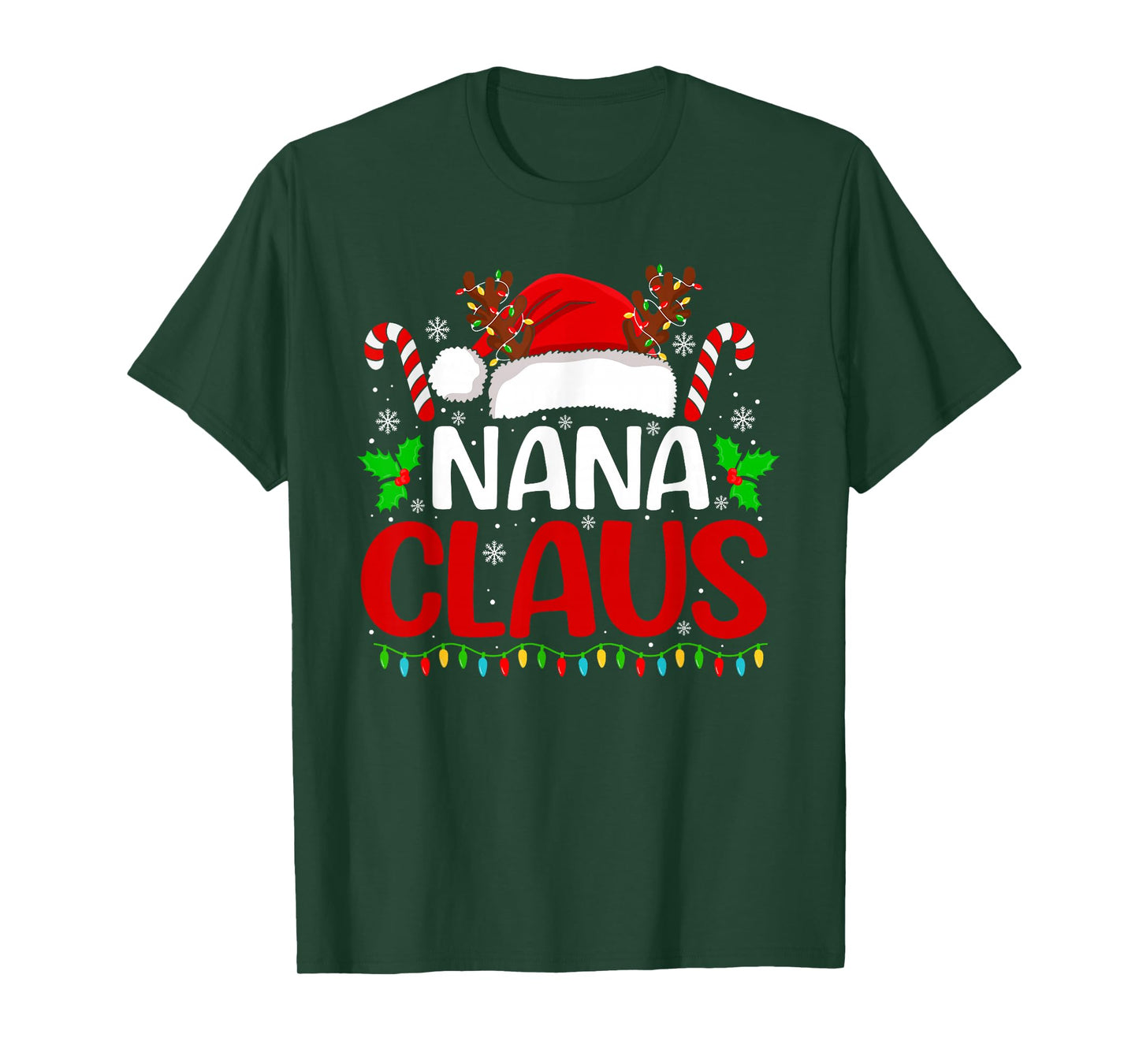 Nana Claus Xmas Santa Matching Family Christmas Pajamas T-Shirt