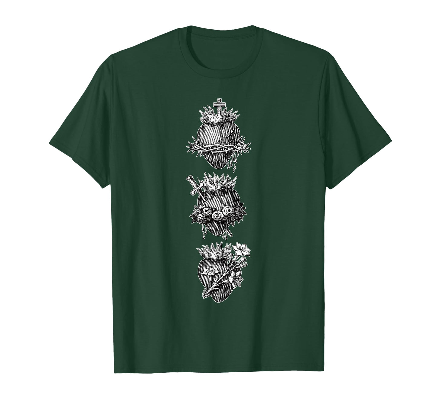 Sacred Hearts of Jesus the Virgin Mary and Saint Joseph T-Shirt