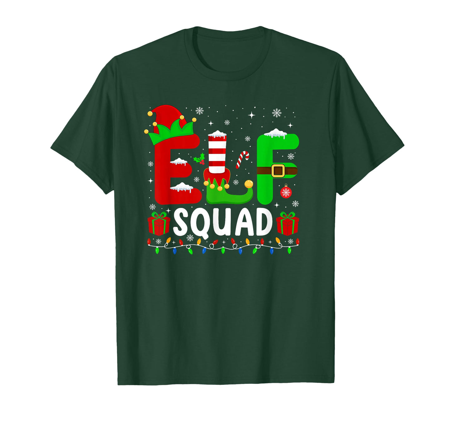 Elf Squad Elf Christmas Family Matching Funny Xmas Pajamas T-Shirt