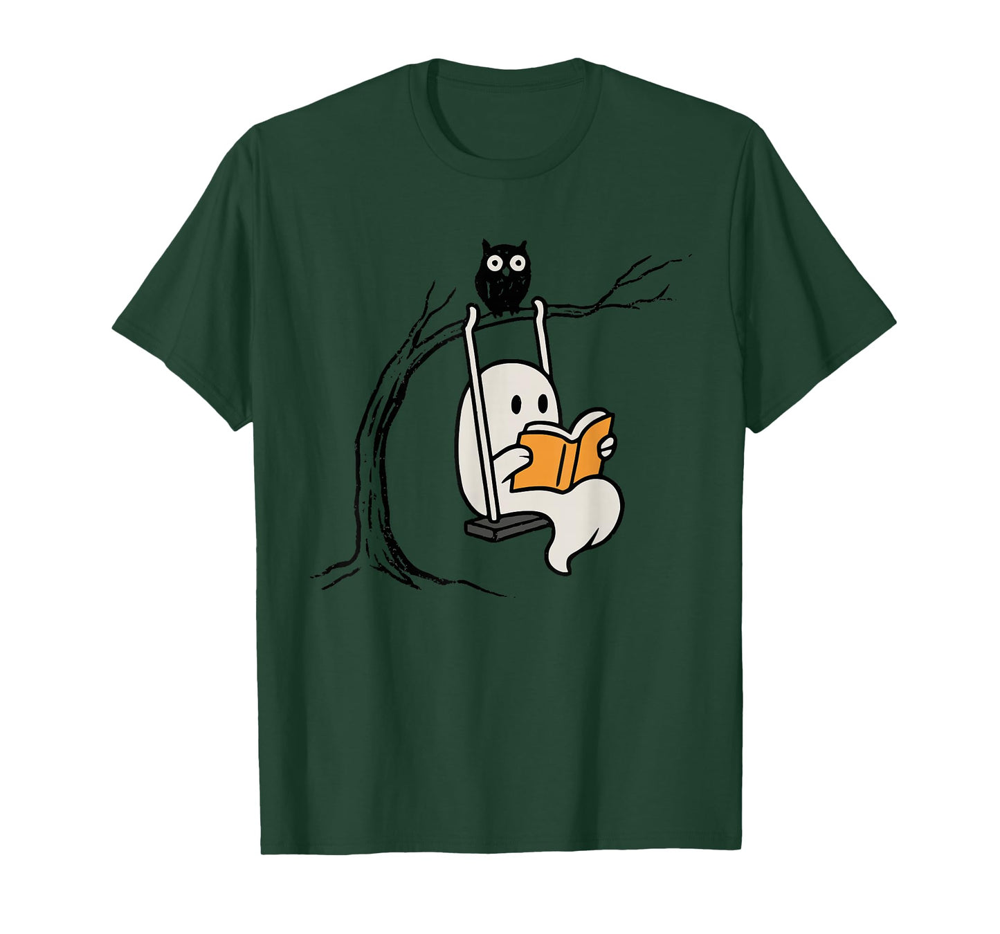 Halloween Ghost Swing Reading Costume Women Kids Men T-Shirt