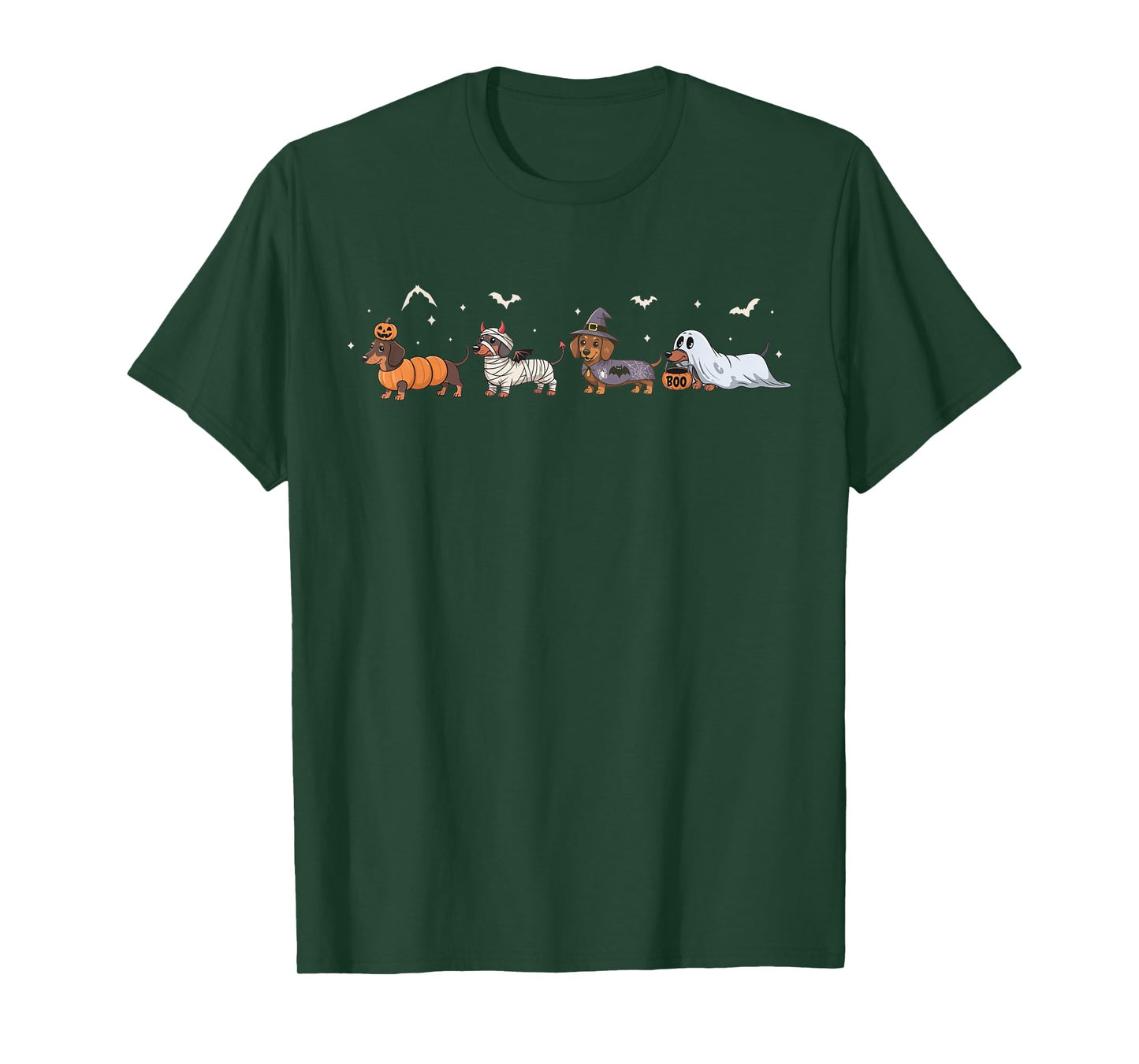 Retro Dachshund Halloween Wiener Dog Pumpkin Weenie Witch T-Shirt