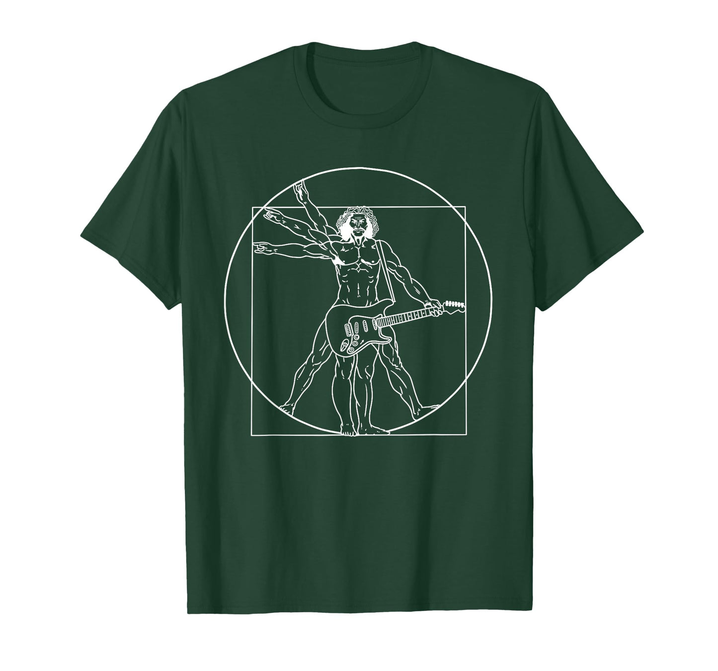Guitar Da Vinci Vitruvian Man Guitar Player Musicians T-Shirt