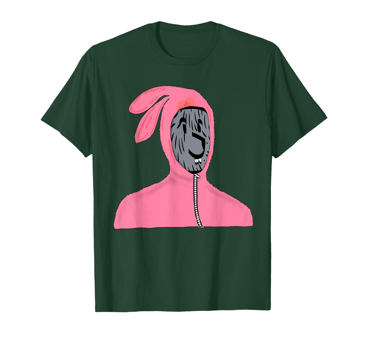 Funny Face Wolf Wolfie Costumes Bunny Pink Halloween Lover T-Shirt