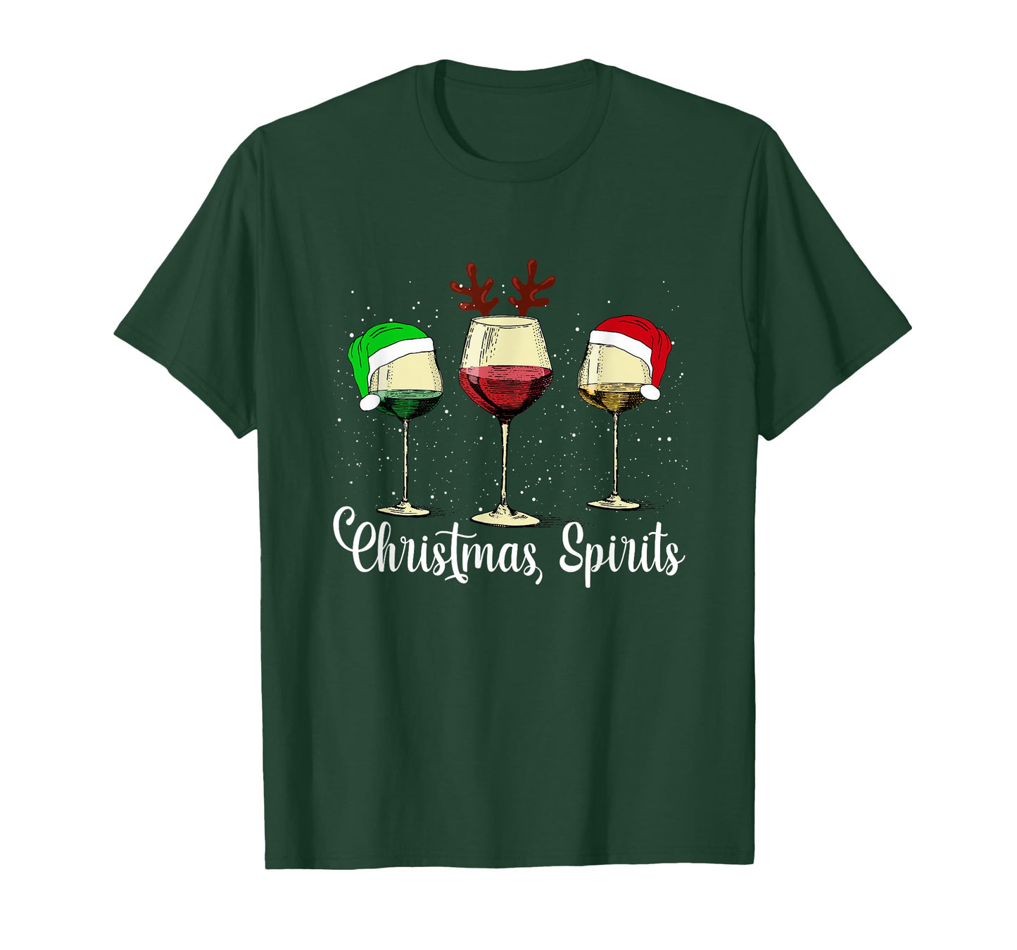 Christmas Wine Shirt - Funny Wine Santa Hat Xmas Men Women T-Shirt