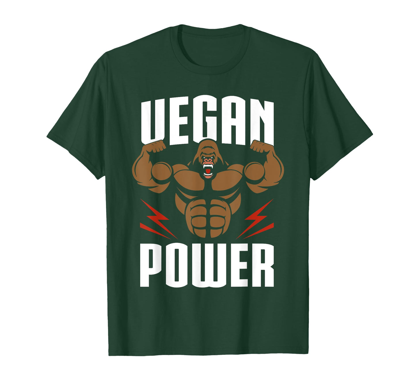 Vegan Power - Gorilla Workout & Gym Bodybuilding T-Shirt