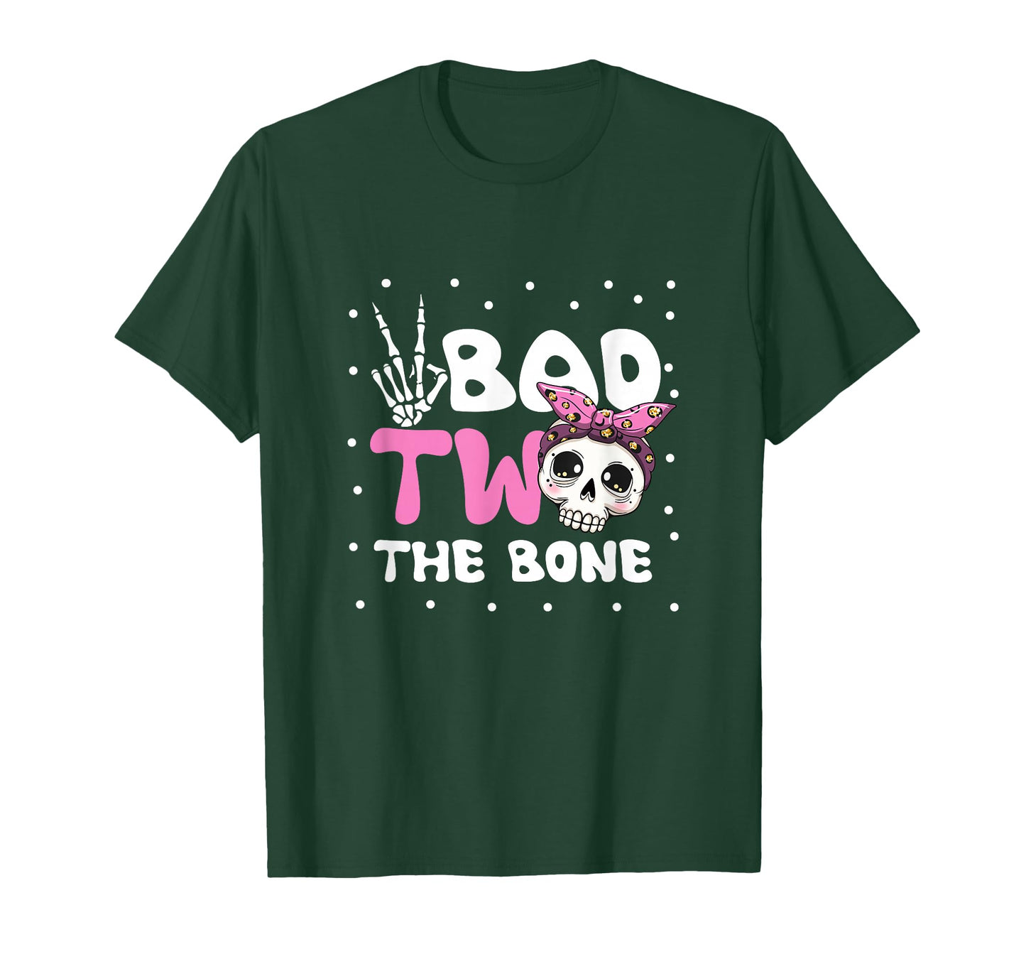 Bad Two The Bone Toddler Halloween 2nd Birthday Checkered T-Shirt