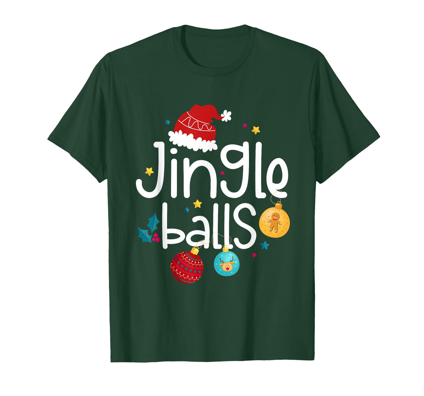 Jingle Balls Christmas Couple Matching Santa Xmas Holiday T-Shirt