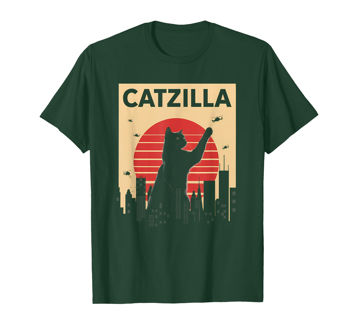 Vintage Catzilla tee - Funny Kitten and Cat T-Shirt for Men Women Kids