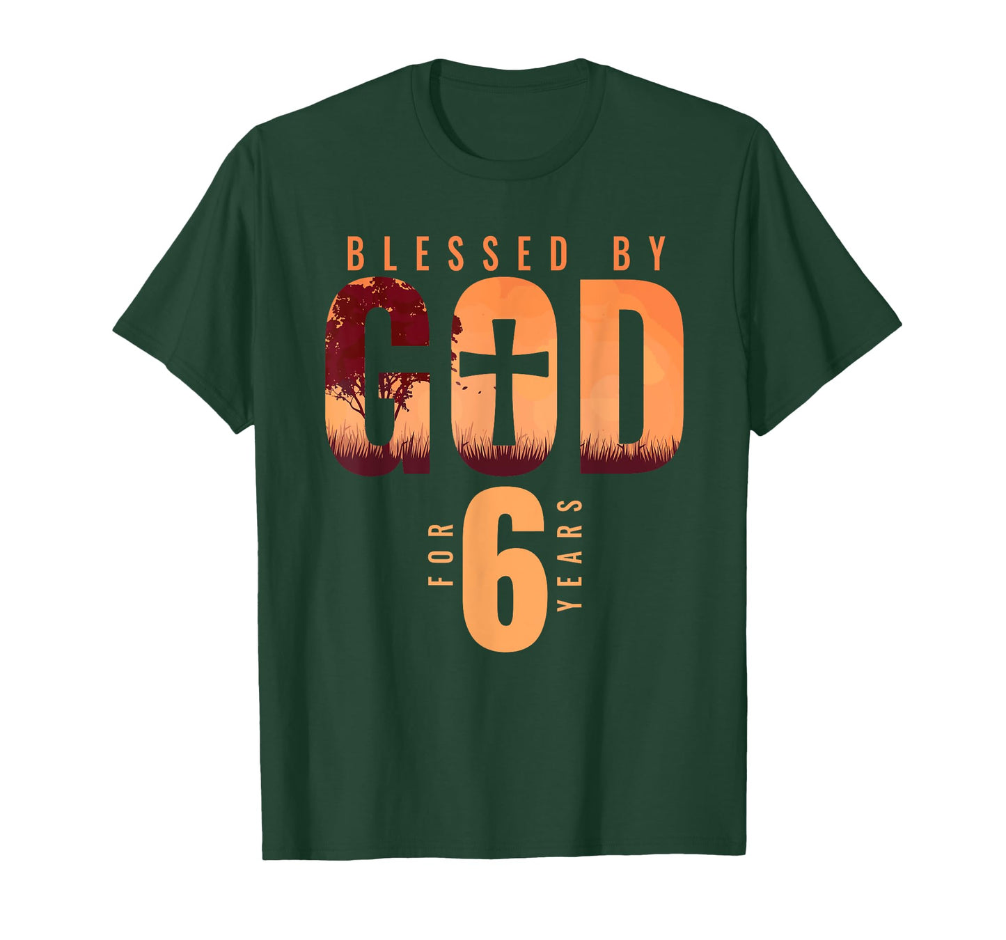 Blessed By God For 6 Years 6th Birthday Religious Theme T-Shirt