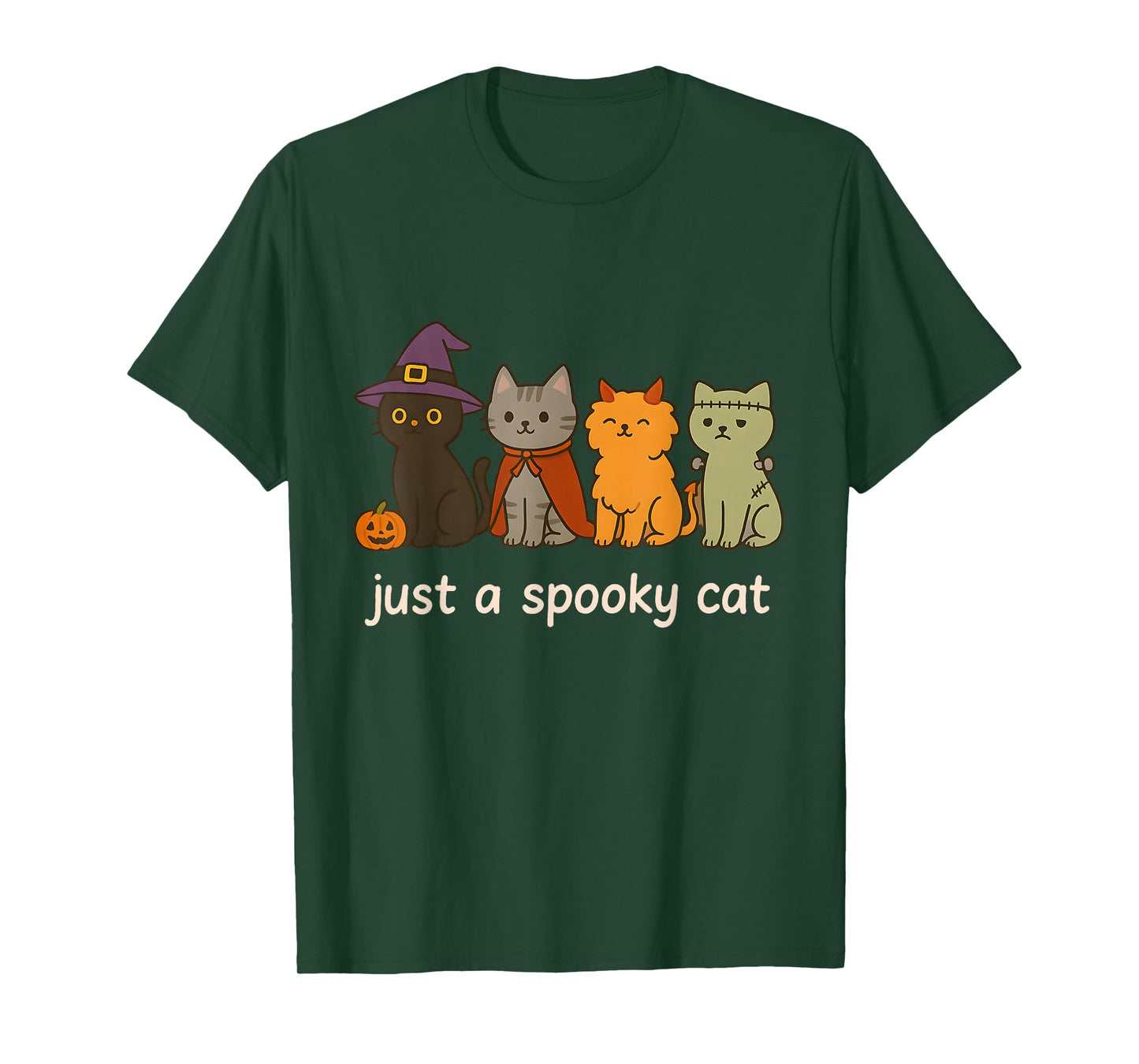 Just A Spooky Cat Vintage Funny Ghost Cat Halloween Meme T-Shirt