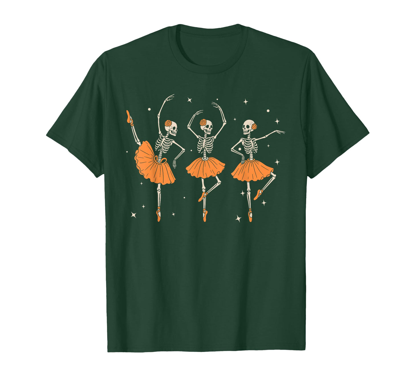 Dancing Skeleton Ballerina Ballet Dance Halloween Women Girl T-Shirt