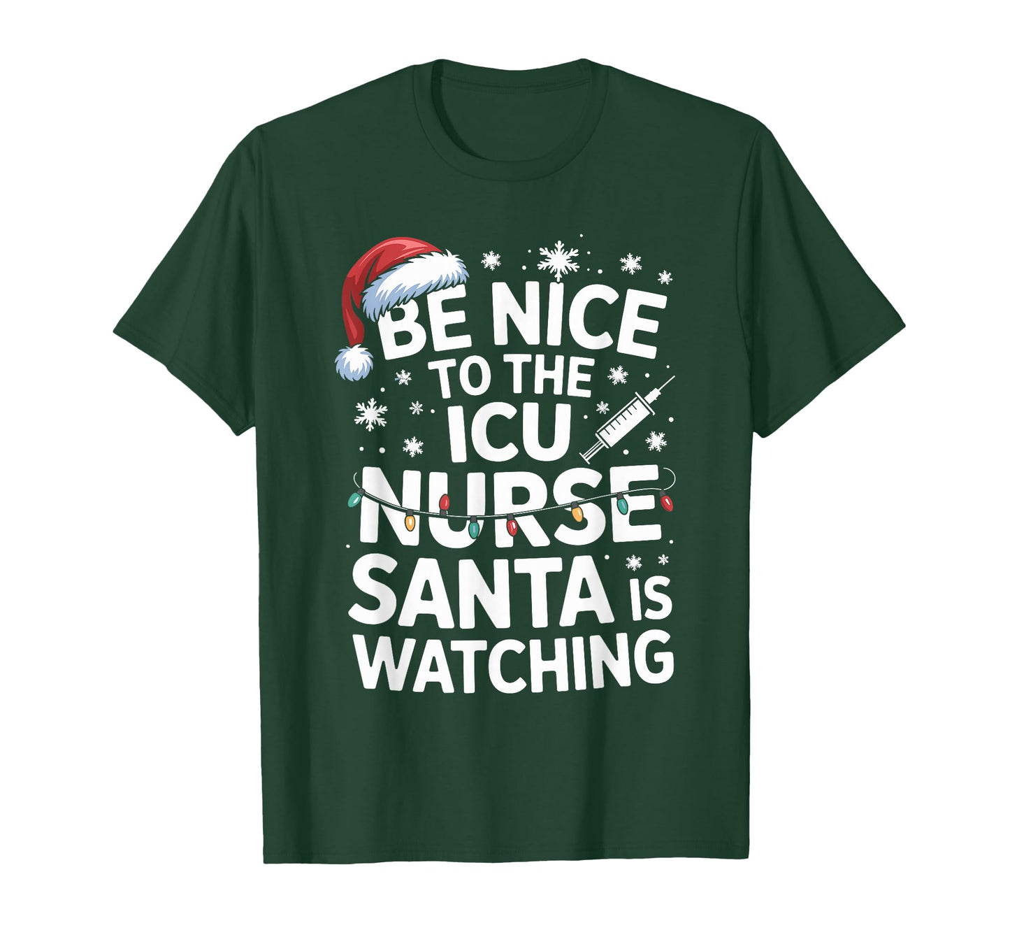 Funny ICU Nurse Christmas Critical Care Nurse Xmas Nursing T-Shirt