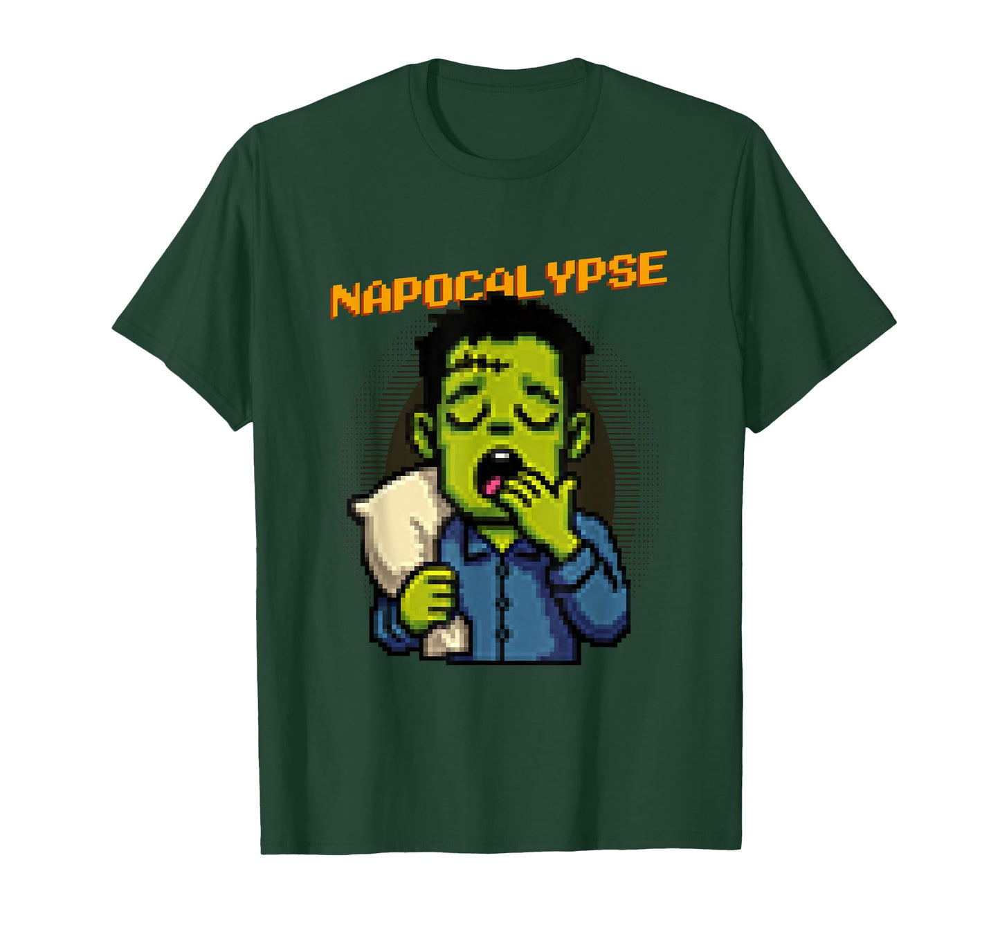 Napocalypse Funny Pixel Art Sleepy Zombie Halloween T-Shirt